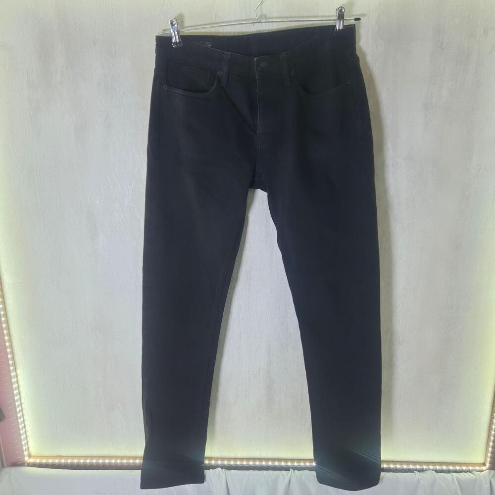 Emporio Armani Jeans Mens 31x31 Black Dark Wash Denim Slim Tapered Stretch
